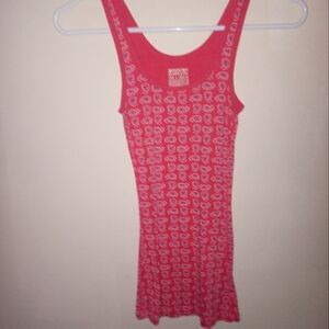 Red Patterned Women's Tank Top